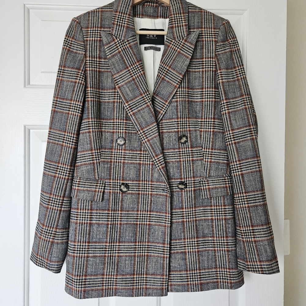 SET German Elegant Double-Breasted Blazer - size 8